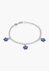 very nice small silver enamel September baby birthstone bracelet